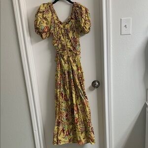 Ulla Johnson Gold Puff Sleeve Sundress